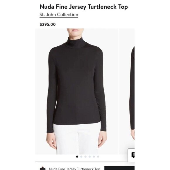 St John Caviar Nwot 298$ Nuda Fine Turtleneck Nwot classic evening elegant - Picture 1 of 7